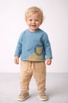 Детски комплект момче дълъг ръкав, син цвят