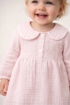 Детска рокля дълъг ръкав, розов цвят
