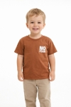 Детска тениска за момче, кафяв цвят