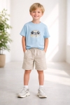 Детска тениска за момче, син цвят 