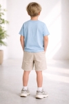 Детска тениска за момче, син цвят 