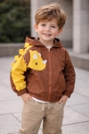 Детско яке за момче, тъмно оранжев цвят 