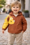 Детско яке за момче, тъмно оранжев цвят 