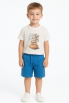 Детски комплект за момче с къс ръкав, син цвят 