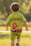 Детски комплект за момче с къс ръкав, зелен цвят 