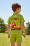 Детски комплект за момче с къс ръкав, зелен цвят 