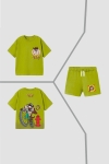 Детски комплект за момче с къс ръкав, зелен цвят