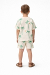 Детски комплект за момче с къс ръкав, бежов цвят  