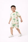 Детски комплект за момче с къс ръкав, бежов цвят  