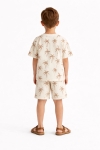 Детски комплект за момче с къс ръкав, бежов цвят  