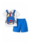 Детски комплект за момче с къс ръкав, син цвят 