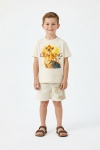 Детски комплект за момче с къс ръкав, бежов цвят
