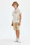  Детска тениска за момче, цвят екрю