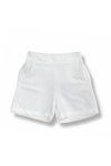 Детски къси панталонки за момиче, цвят екрю