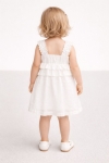 Детска рокля с презрамки, цвят екрю