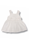 Детска рокля с презрамки, цвят екрю