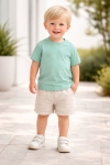 Детска тениска за момче, зелен цвят