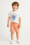 Детски комплект за момче с къс ръкав, оранжев цвят
