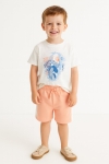 Детски комплект за момче с къс ръкав, оранжев цвят