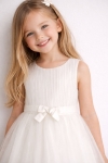 Детска рокля без ръкав, цвят екрю 