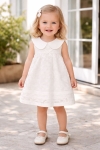 Детска рокля без ръкав, цвят екрю  
