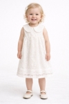 Детска рокля без ръкав, цвят екрю  
