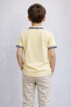 Детска тениска с якичка за момче, жълт цвят