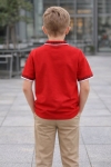 Детска тениска с якичка за момче, червен цвят