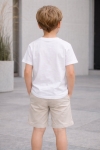 Детска тениска за момче, бял цвят 