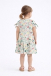 Детска рокля с къс ръкав, зелен цвят