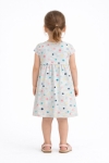 Детска рокля с къс ръкав, сив цвят