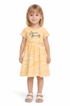 Детска рокля с къс ръкав, жълт цвят