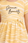 Детска рокля с къс ръкав, жълт цвят