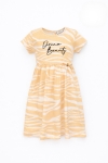 Детска рокля с къс ръкав, жълт цвят