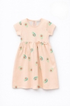 Детска рокля с къс ръкав, светло розов цвят