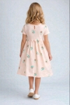 Детска рокля с къс ръкав, светло розов цвят