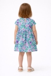 Детска рокля с къс ръкав на цветя, шарен цвят