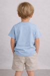Детска тениска за момче, син цвят   
