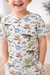 Детска пижама за момче с къс ръкав, син цвят