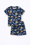 Детска пижама за момче с къс ръкав, тъмно син цвят