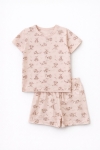 Детска пижама за момиче с къс ръкав, розов цвят