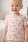 Детска пижама за момиче с къс ръкав, розов цвят