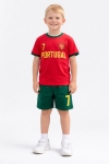 Детски комплект за момче с къс ръкав, червен цвят