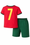 Детски комплект за момче с къс ръкав, червен цвят