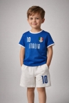 Детски комплект за момче с къс ръкав, син цвят