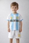 Детски комплект за момче с къс ръкав, син цвят