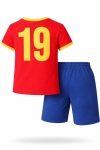 Детски комплект за момче с къс ръкав, червен цвят