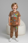 Детски комплект за момче с къс ръкав Lego, кафяв цвят  