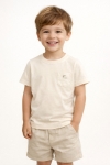 Детска тениска за момче, бежов цвят