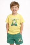 Детски комплект за момче с къс ръкав, жълт цвят